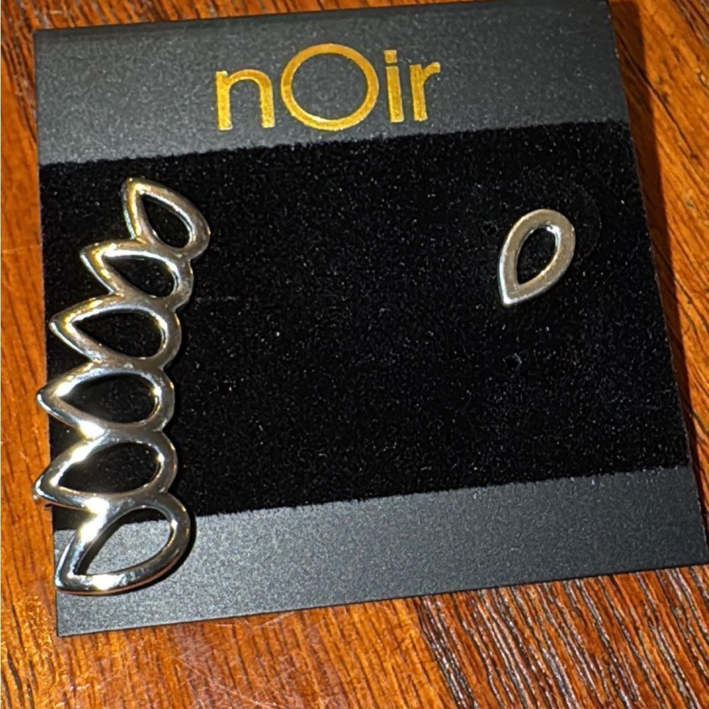 Polaris stud earrings asymmetrical design by nOIr jewelry collection